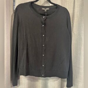 Banana Republic Women’s Button Up Cardigan w/ Chiffon Like Trim - Black Size L